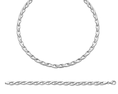 Orphelia Women's 925 Sterling Silver Set: Chain + Bracelet - Silver SET-042