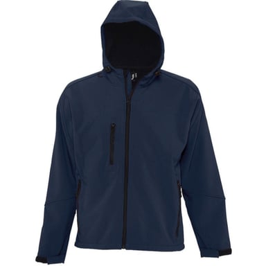 SOLS Mens Replay Hooded Soft Shell Jacket (Breathable, Windproof And Water Resistant) (French Navy)