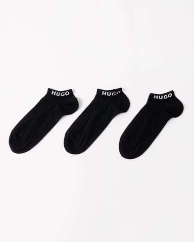 HUGO 3 Pack Mens Combed Cotton Ankle Length Socks