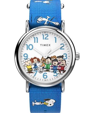 Timex Weekender X Peanuts Gang's All Here Unisex's Blue Watch TW2W19400