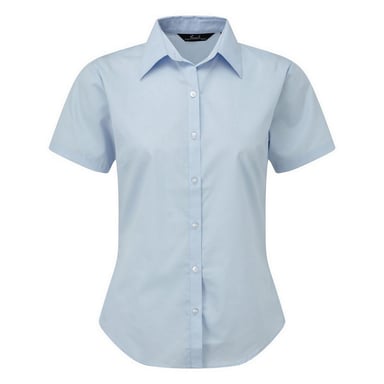 Premier Short Sleeve Poplin Blouse / Plain Work Shirt (Light Blue)