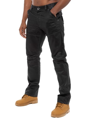 Enzo Mens Denim Jeans Straight Leg - Negro Recubierto