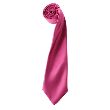 Premier Unisex Adult Colours Satin Tie (Hot Pink)