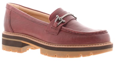 Clarks Tacones para Mujeres Orianna Bit de Cuero Rojo