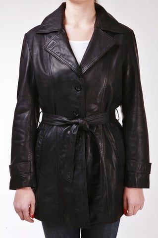 Gabardina con cinturón anudado de largo 3/4 para mujer - Oldbury
