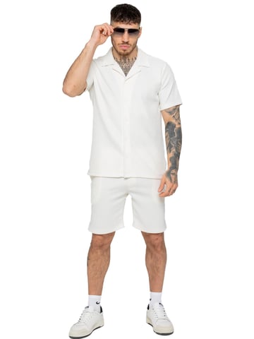 Enzo | Conjunto de camisa y pantalón corto con textura para hombre