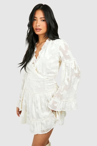 Petite Burnout Frill Mini Dress