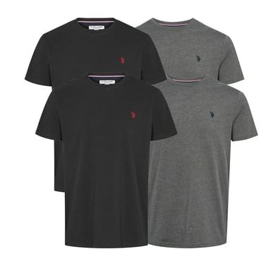 U.S. Polo Assn. 4 PACK ROUND NECK - T-shirt basic in Black/Multicolour