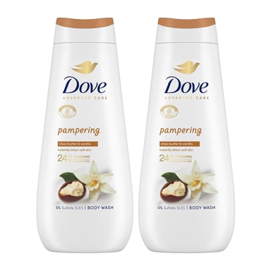 Dove Advanced Care Body Wash Pampering 24Hrs Renewing Micromoisture 400ml, 2pk