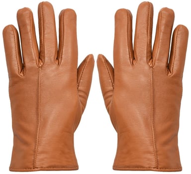 Guantes térmicos de cuero color canela para mujer