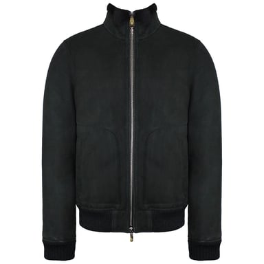 Chaqueta bomber Hackett Mayfair Shearling para hombre en chocolate oscuro