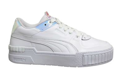 Puma Cali Sport Glow White Leather Low Lace Up Womens Entrenadores 373083 01
