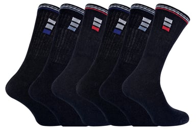 SOCK SNOB - 6 PACK MENS COTTON STRIPED PATTERN TRAINER SPORTS SOCKS