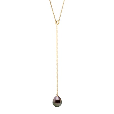 Necklace LASSO- Real Cultured Pearl Pear 8-9 mm