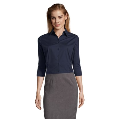 SOLS Womens/Ladies Stretch 3/4 Sleeve Blouse (Dark Blue)