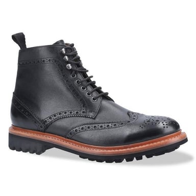 Cotswold Mens Rissington Commando Lace Up Leather Dress Boot (Black)