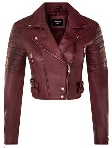 Chaqueta de cuero recortada Brando para mujer - Longtown