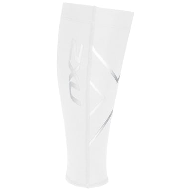 Pantorrilleras 2XU Flexible Compression Unisex Blanco/Plateado
