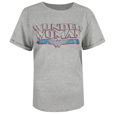 Camiseta Mujer DC Comics Wonder Woman Retro en Gris