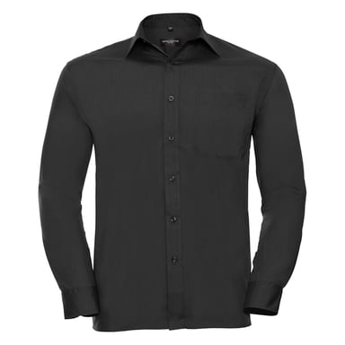 Russell Collection Mens Long Sleeve Shirt (Black)