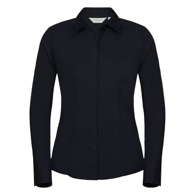 Russell Collection Womens/Ladies Polycotton Slim Long-Sleeved Shirt (French Navy)
