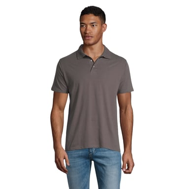 SOLS Mens Prescott Jersey Polo Shirt (Dark Grey)