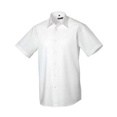 Russell Collection Mens Tailored Short-Sleeved Formal Shirt (White)