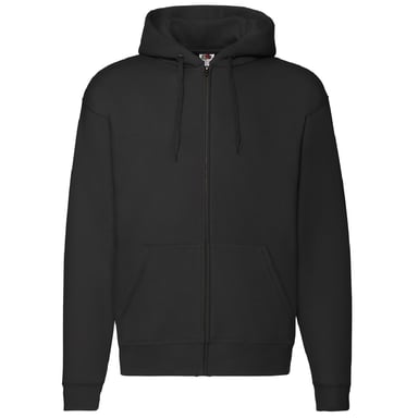 Fruit Of The Loom Mens Zip Through Hooded Sweatshirt / Hoodie (Black)
