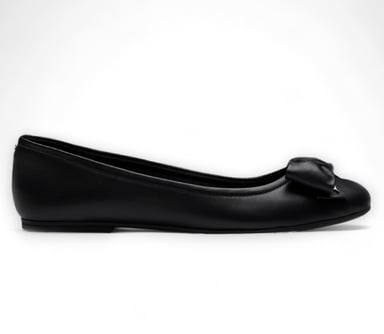 Zapatos planos de piel negros con lazo Windsor Smith - Bunny