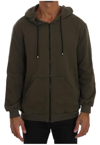 Sudadera de hombre con capucha y cremallera completa en verde de Daniele Alessandrini