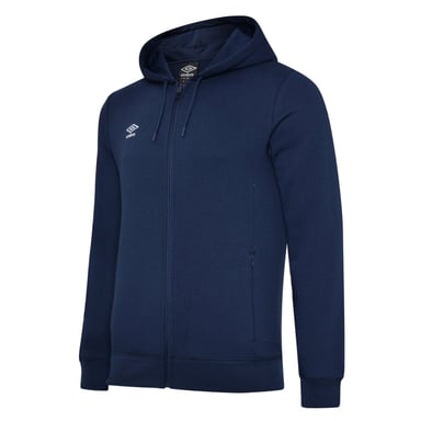 Umbro Mens Club Leisure Full Zip Hoodie (Navy/White)