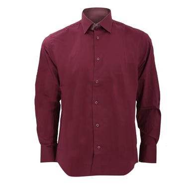 Russell Collection Mens Long Sleeve Easy Care Fitted Shirt (Port)