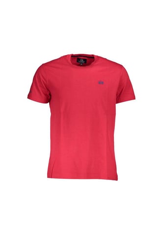 Camiseta De Algodon Rojo Con Logotipo Bordado