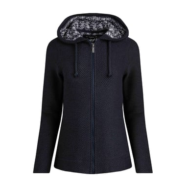 Weird Fish Womens/Ladies Chicoa Macaroni Full Zip Hoodie (Navy)