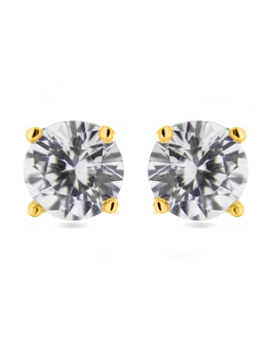 Pendientes Luxenter de Plata de Ley 925 con Circonita Brillante acabados en oro amarillo de 18K - Básico