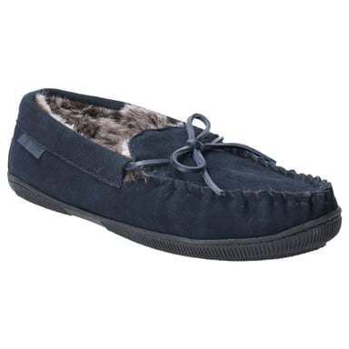 Hush Puppies Mens Ace Slip On Leather Slipper (Navy)