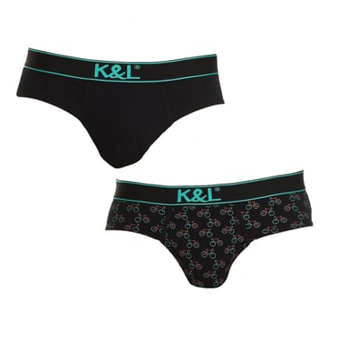Pack de 2 slips divertidos de tela transpirable KL2006 para hombre
