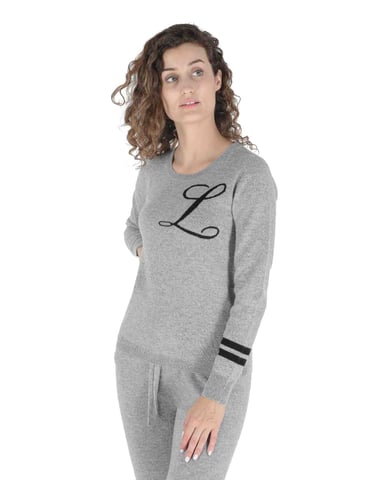Crown Of Edinburgh Pull Ras Du Cou En Cachemire Stockbridge Gris L
