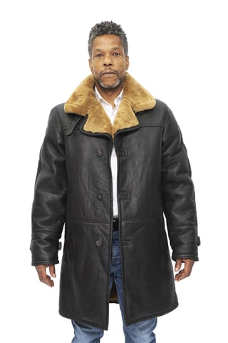 Abrigo de piel de oveja cálida Crombie para hombre - Colonia