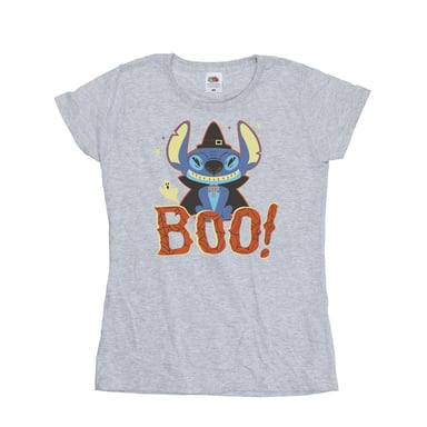 Disney Womens/Ladies Lilo & Stitch Boo! Cotton T-Shirt (Sports Grey)