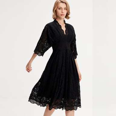 Kimono Sleeves Lace Dress