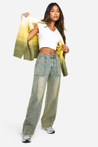 Vintage Dirty Wash Seam Detail Skater Jean