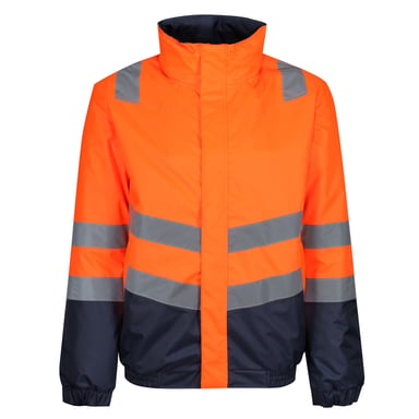 Regatta Mens Bomber Waterproof Hi-Vis Jacket (Orange/Navy)