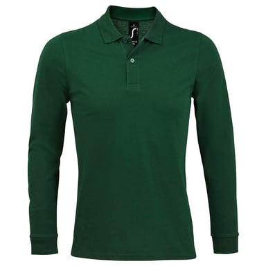 SOLS Mens Perfect Long Sleeve Piqu Polo Shirt (Bottle Green)