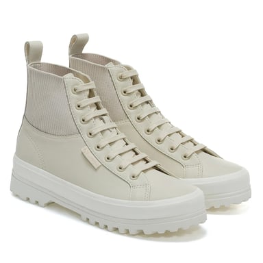 Superga Womens/Ladies 2644 Alpina Knitted Nappa Leather High Tops (Light Beige Eggshell/Avorio)