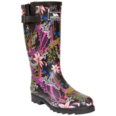 Trespass Womens/Ladies Elena Floral Wellington Boots (Black/Green Print)