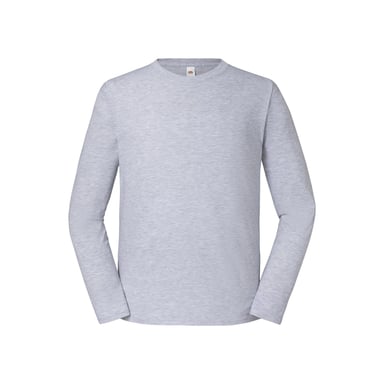Fruit of the Loom Mens Iconic 195 Premium Long-Sleeved T-Shirt (Heather Grey)