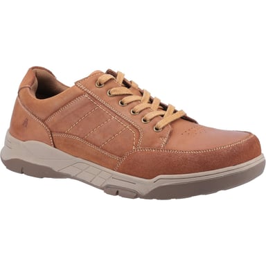 Hush Puppies Mens Finley Leather Shoes (Tan)