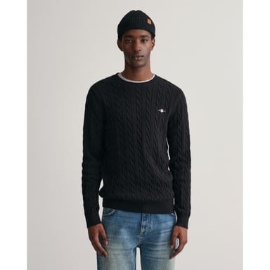 GANT Mens Cotton Cable Knit Crew Neck Jumper