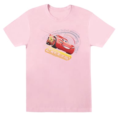 Disney Womens/Ladies Cars Lightning McQueen Cotton Boyfriend T-Shirt (Baby Pink)